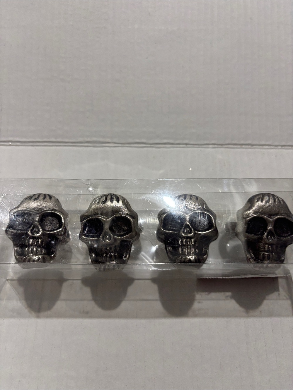 Silver Skull Metal Napkin Rings - Set of 4